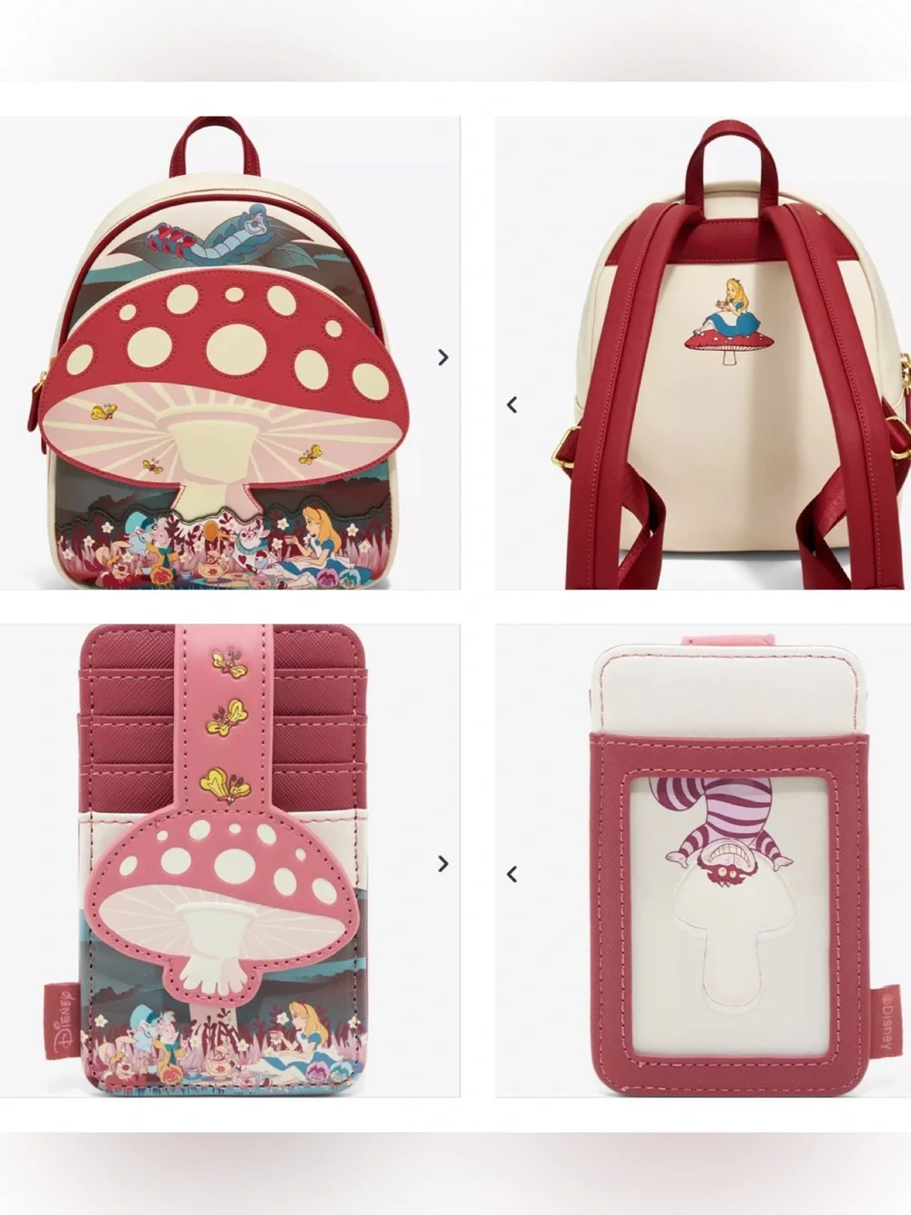 Loungefly Disney Alice in Wonderland Mushroom Tea Party Mini Backpack & Wallet